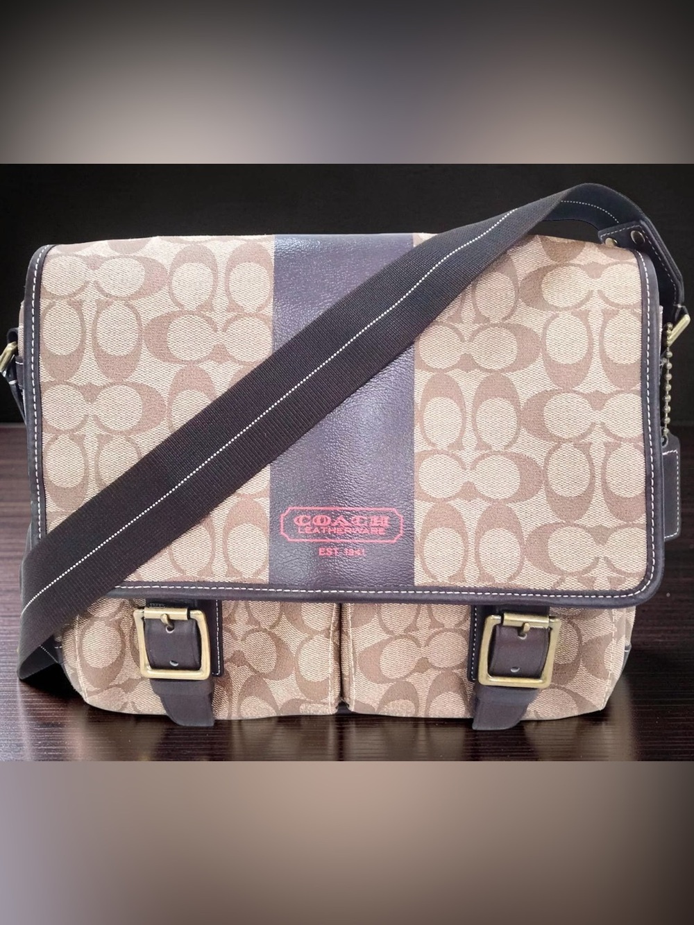 COACH 2010 Heritage Stripe Signature Large Crossbody/Shoulder Bag 😍🔥 - Picture 3 of 14